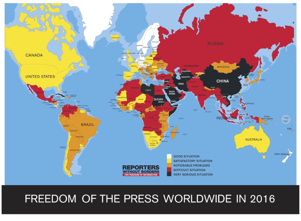 Περισσότεροι δημοσιογράφοι στην φυλακή το 2016