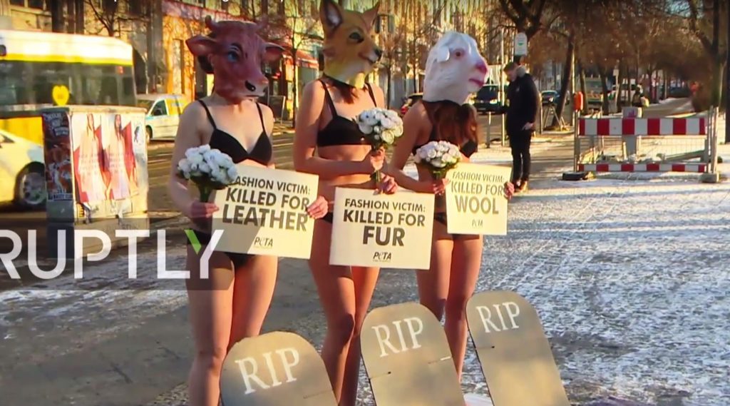 Βερολίνο: Γδύθηκαν καταγγέλλοντας τη βαρβαρότητα της βιομηχανίας της Μόδας προς τα ζώα