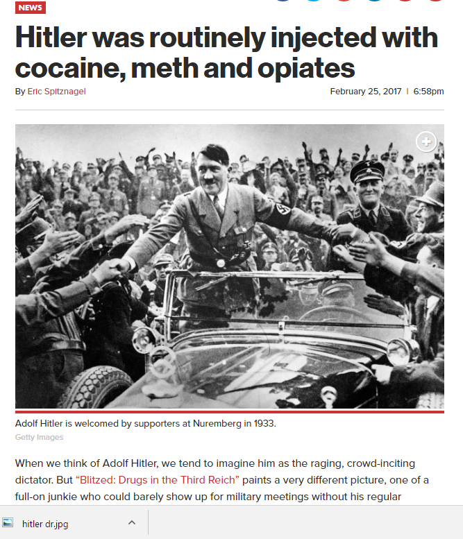 “Βουτηγμένος στα ναρκωτικά ο Χίτλερ”