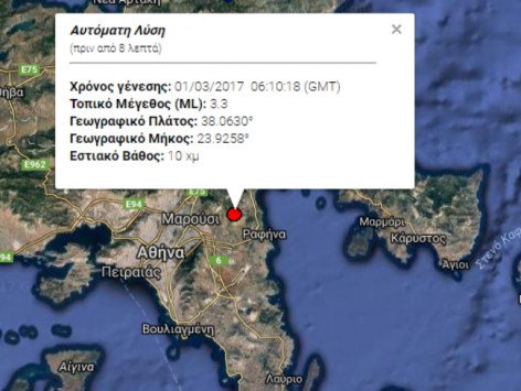 Σεισμός στην Αθήνα