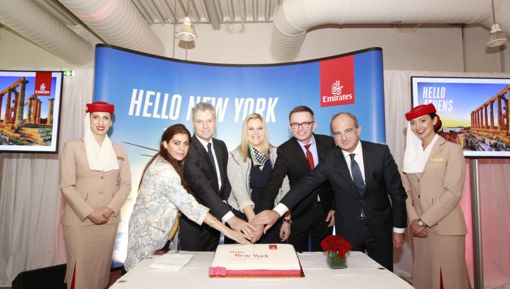 Emirates: Εγκαίνια με συμβολισμούς για την πτήση Αθήνα – Νέα Υόρκη