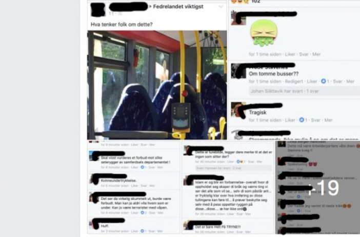 Νορβηγία: Φασίστες μπέρδεψαν καθίσματα λεωφορείου με γυναίκες που φοράνε μπουρκα και έγιναν ρεζίλι (Photo)