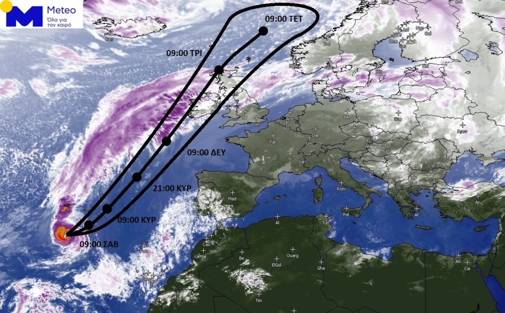 Ο τροπικός κυκλώνας Οφήλια πλησιάζει απειλητικά την Ευρώπη (Video)