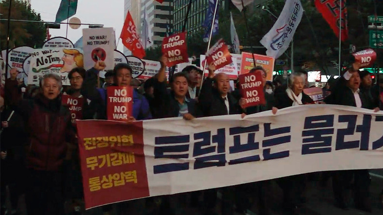 Ούτε στη Νότια Κορέα θέλουν τον Τραμπ, μαζικές διαδηλώσεις κατά της επίσκεψης (Videos)