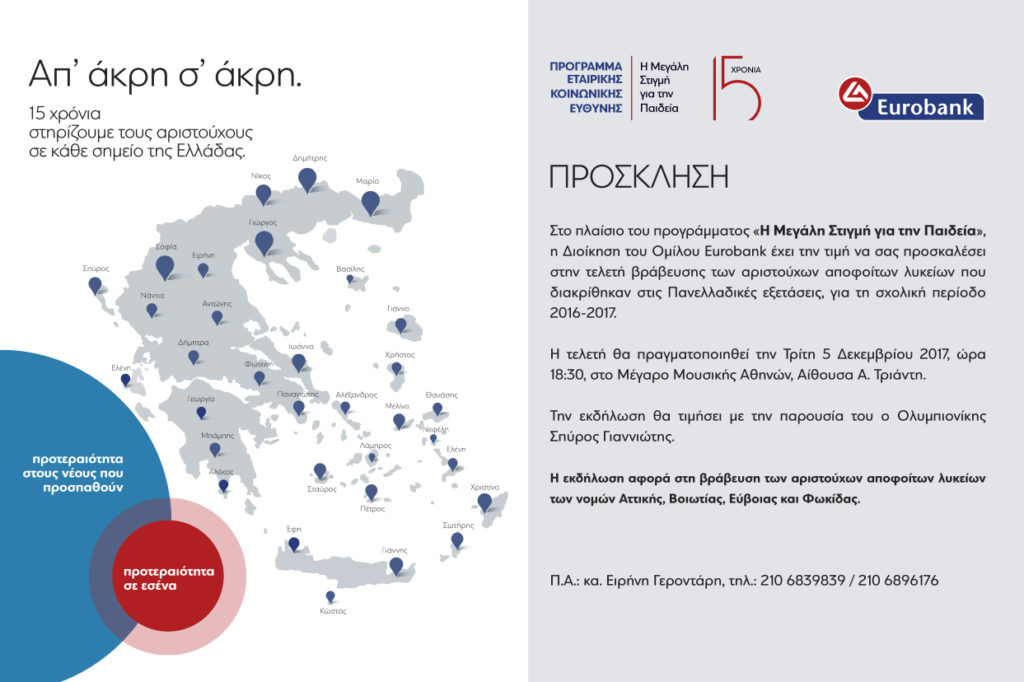 Πρόγραμμα Eurobank: «Η Μεγάλη Στιγμή για την Παιδεία»