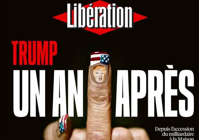H Libération «χαιρετίζει» τον ένα χρόνο Τραμπ (Photo)