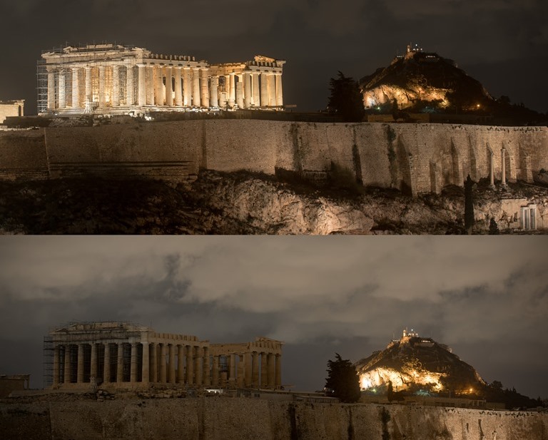 Η Ακρόπολη στο σκοτάδι για την Ώρα της Γης