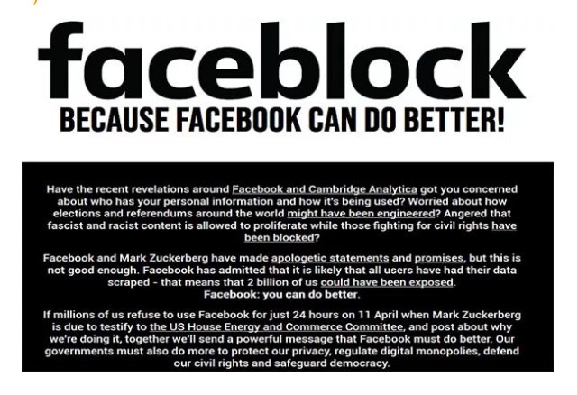 Παγκόσμιο μποϊκοταζ στο Facebook μέσω …Facebook – Διαμαρτυρία για την κλοπή προσωπικών δεδομένων.