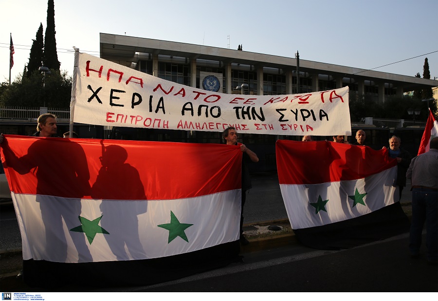 Συγκεντρώσεις κατά ενδεχόμενης εμπλοκής της Ελλάδας στη Συρία