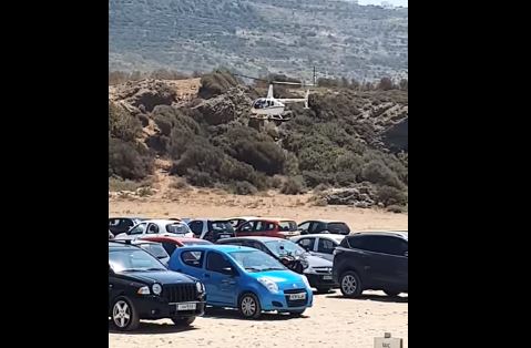 Κρήτη: Ελβετός μεγαλοτραπεζίτης προσγειώθηκε με ελικόπτερο σε παραλία (Video)