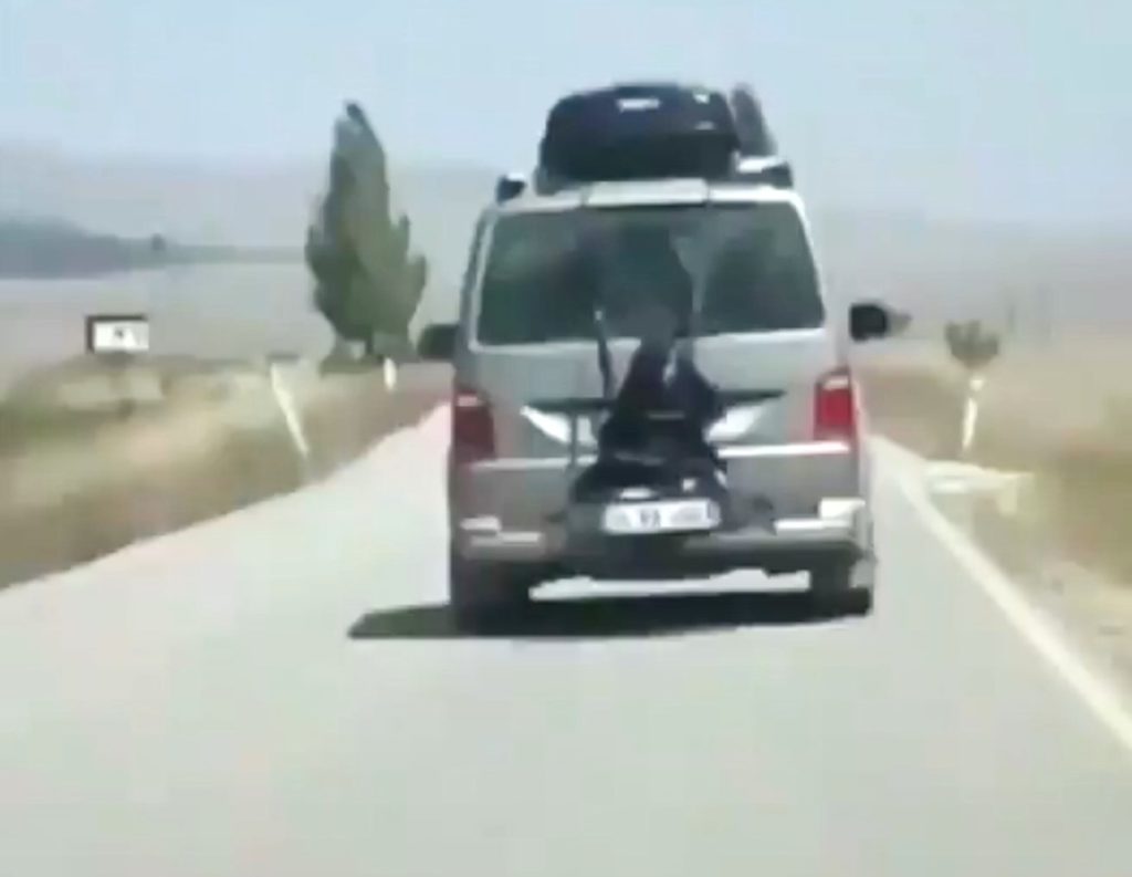 Σοκαριστικό: Έδεσε την κόρη του στο πίσω μέρος του οχήματος και την πήγε βόλτα! (Video)