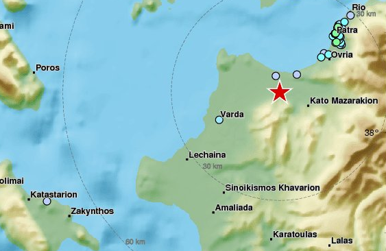 Σεισμός: 4 Ρίχτερ ταρακούνησαν Αχαΐα, Ηλεία και Αιτωλοακαρνανία