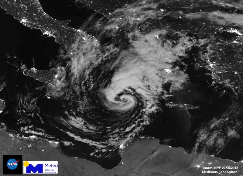 Ο μεσογειακός κυκλώνας από το δορυφόρο της NASA (εικόνα)