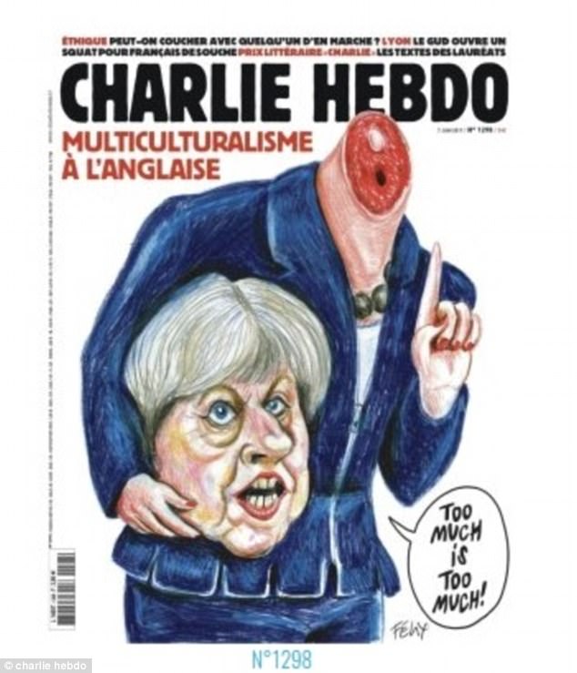 Το σοκαριστικό εξώφυλλο του Charlie Hebdo δείχνει αποκεφαλισμένη την Τερέζα Μέι (Photos)