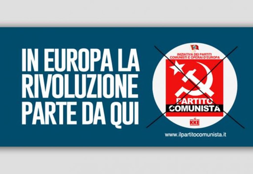 Το ΚΚ Ιταλίας στην ευρωκάλπη με ψηφοδέλτιο που έχει πάνω του το σήμα του ΚΚΕ!