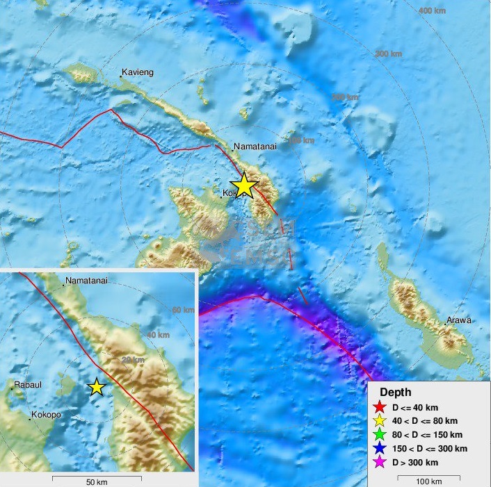 Ισχυρός σεισμός 7,5 Ρίχτερ στην Παπούα Νέα Γουινέα