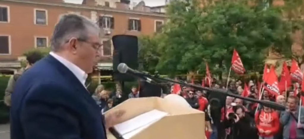 Χαιρετισμός Κουτσούμπα στη συγκέντρωση του Κομμουνιστικού Κόμματος-Ιταλία στη Ρώμη (Video)