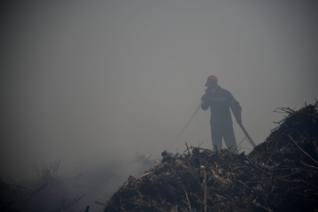 Υπό μερικό έλεγχο η φωτιά στο Λαύριο (Photos)