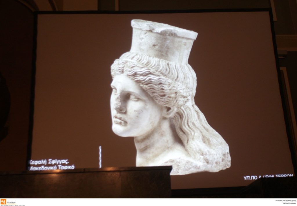 Προσωρινή έκθεση της κεφαλής Σφίγγας στο Αρχαιολογικό Μουσείο της Αμφίπολης