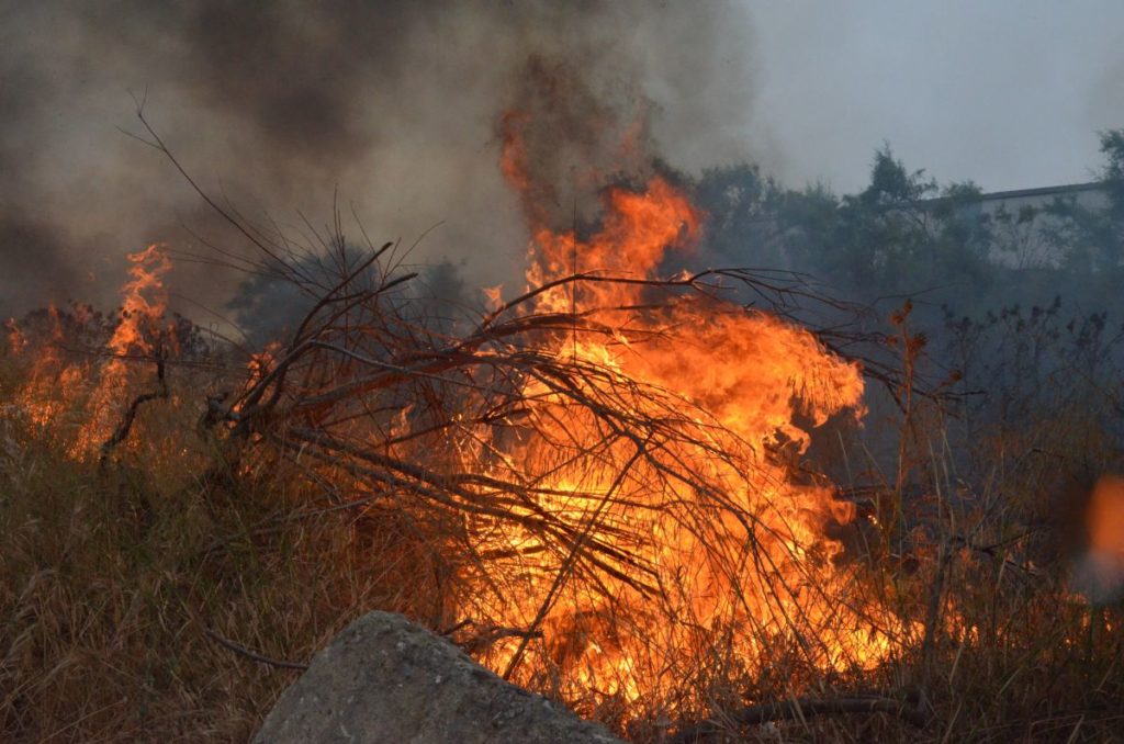 Υπό μερικό έλεγχο η φωτιά στην Κάλυβο Μυλοποτάμου