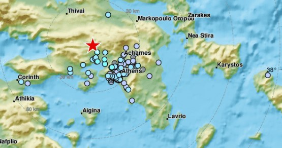 Σεισμός 4 Ρίχτερ στην Αθήνα