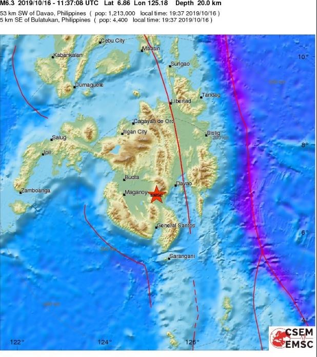 Ισχυρός σεισμός 6,3 Ρίχτερ στις Φιλιππίνες