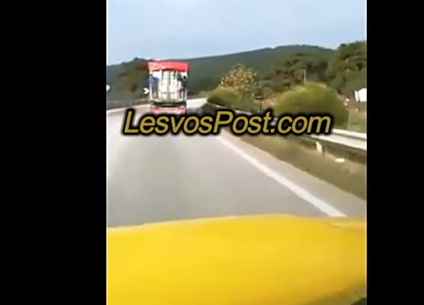 Λέσβος: Μετανάστες «ξεπηδούν» από φορτηγό εν κινήσει (Video)