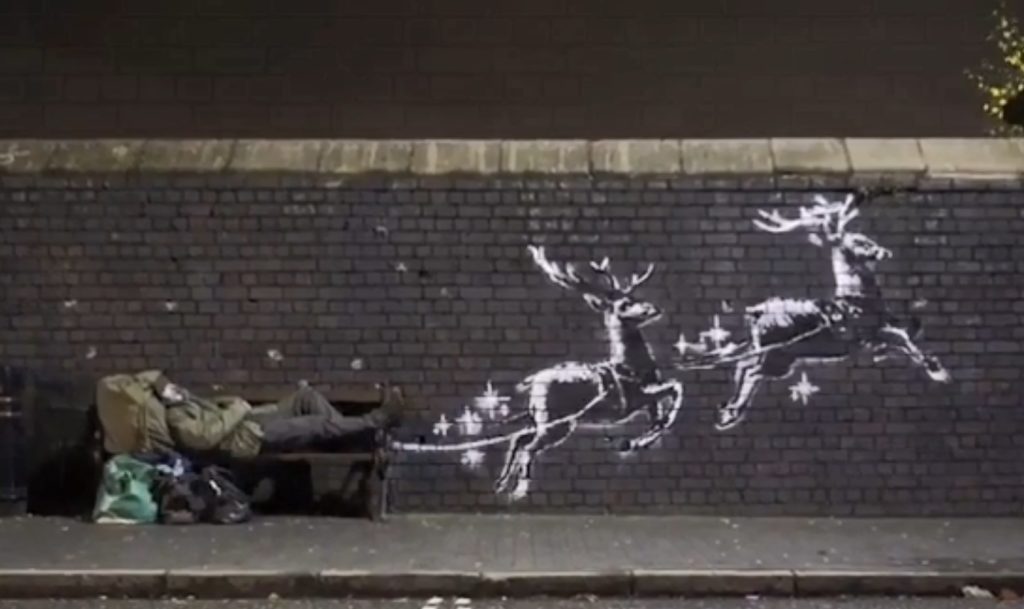 Μια «χριστουγεννιάτικη κραυγή» του Banksy για τους άστεγους (Video)
