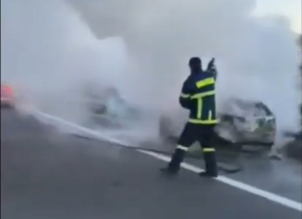 Αυτοκίνητο παραδόθηκε στις φλόγες στην Εθνική Οδό Αθηνών – Λαμίας (Video)