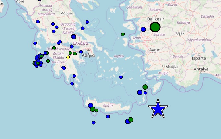 Σεισμός 5,1 Ρίχτερ μεταξύ Καρπάθου και Ρόδου