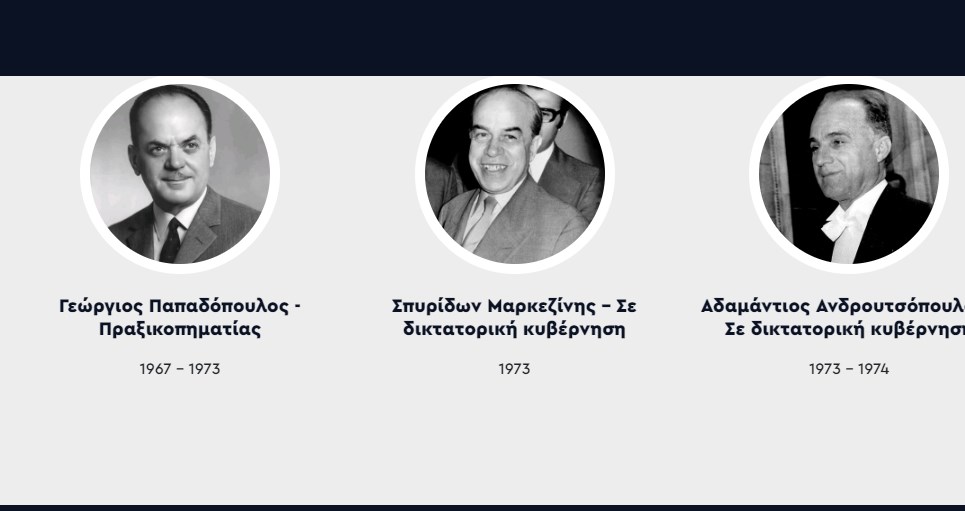 Παπαδόπουλος και Μαρκεζίνης, ηγέτες του κράτους στην επίσημη ιστοσελίδα 2021