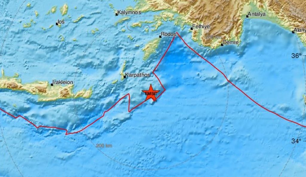 Σεισμός 4,3 Ρίχτερ στην Κάρπαθο