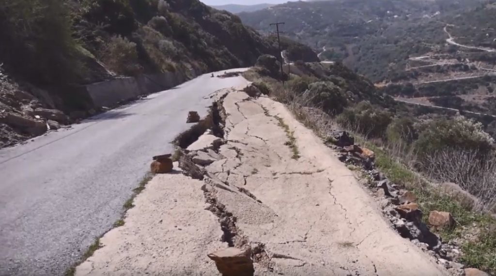 Νέες κατολισθήσεις και καθιζήσεις στα Χανιά (εικόνες και video)