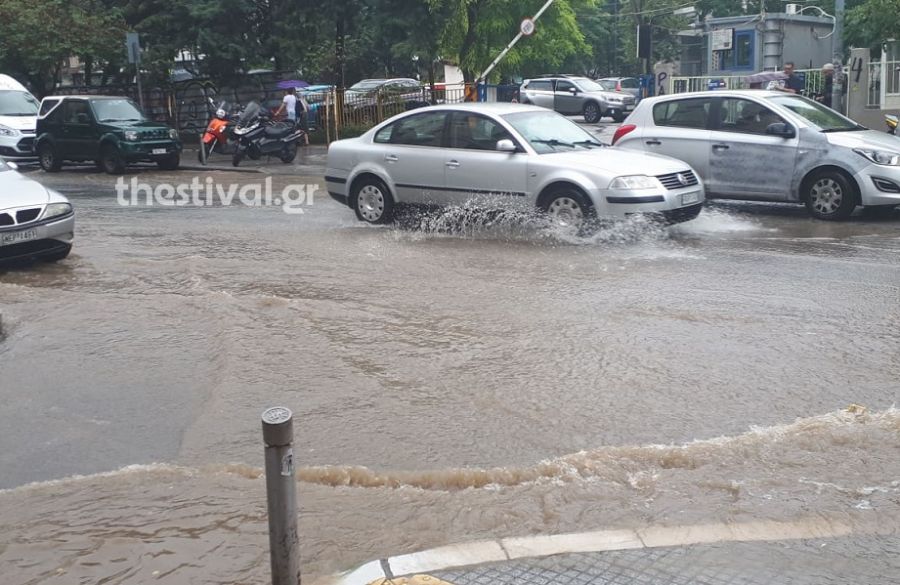 Κάλπες και πλημμύρες στη Θεσσαλονίκη (Video)