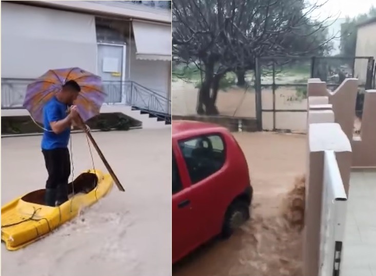 Ρόδος: Πλημμύρες και …κανό (video)