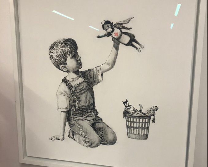 Το νέο έργο του Banksy έχει ως πρωταγωνιστές ένα παιδί και μία νοσηλεύτρια (Photo)