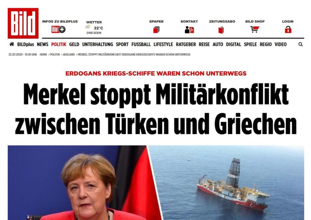 Περίεργο δημοσίευμα της Bild: «Η Μέρκελ σταμάτησε τη στρατιωτική σύγκρουση Ελλάδας – Τουρκίας»