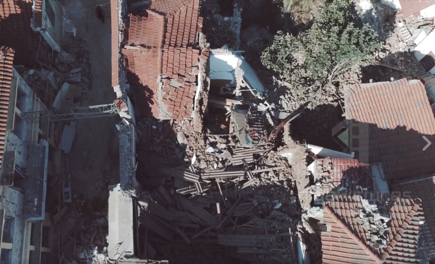 Σεισμός Λέσβος: Η ολοκληρωτική καταστροφή της Βρίσας από ψηλά (Video-Drone)