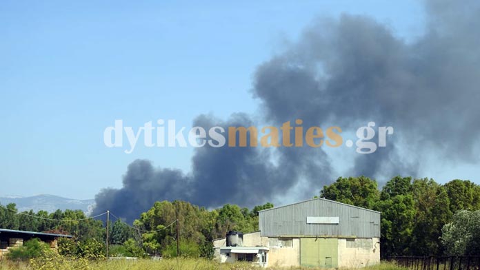 Πυρκαγιά σε αποθήκη στον Ασπρόπυργο (Video)