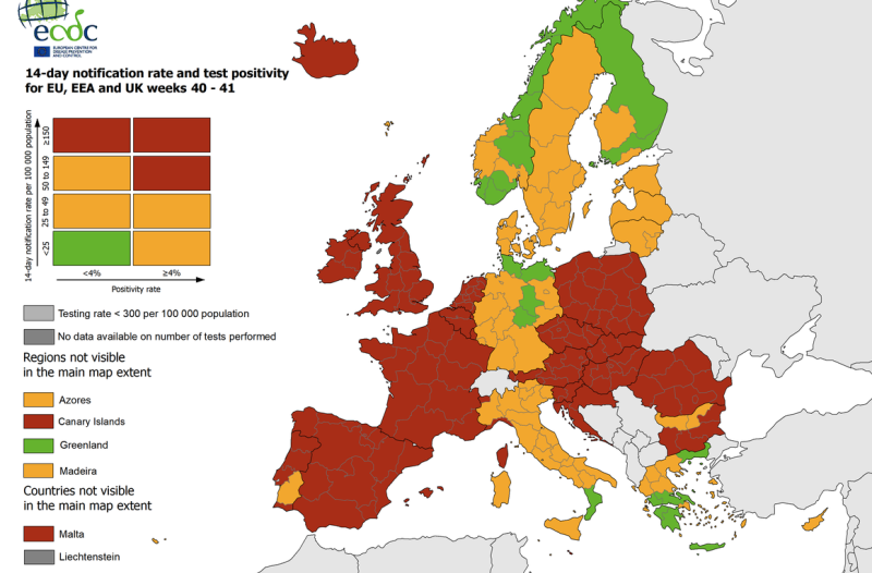 ΕΟΔΥ: Αυτή είναι η εξάπλωση του ιού στην Ευρώπη