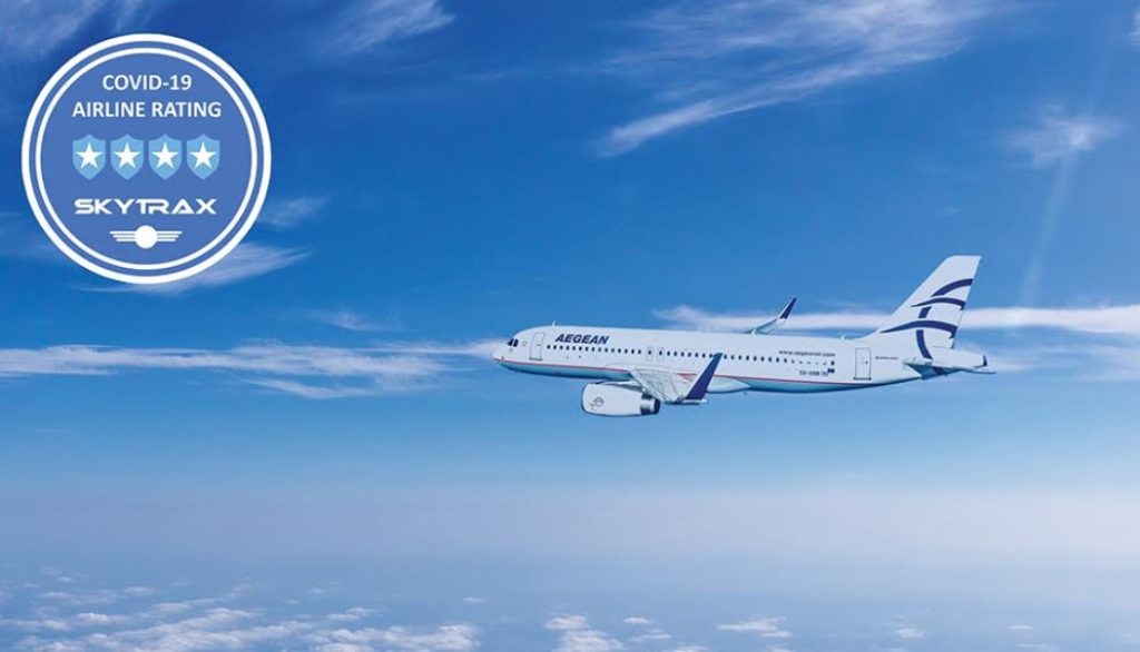 Η AEGEAN αναγνωρίζεται από την Skytrax ως μια από τις κορυφαίες αεροπορικές εταιρείες παγκοσμίως, για τα μέτρα υγιεινής, ασφάλειας και προστασίας από τον COVID-19 που εφαρμόζει