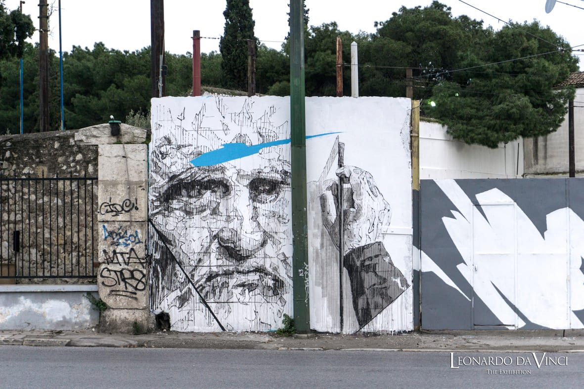 Οι εντυπωσιακές τοιχογραφίες του ΙΝΟ εμπνευσμένες από τον Da Vinci, στην οδό Πειραιώς