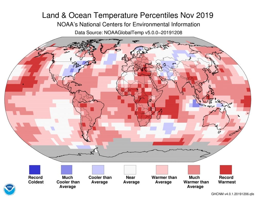 Νοέμβριος του 2019, ο δεύτερος θερμότερος Νοέμβριος των τελευταίων 140 ετών