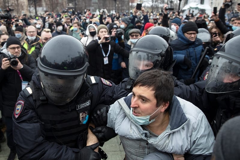 Ρωσία: Πάνω από 3.300 οι συλληφθέντες στη διαδήλωση για τον Αλεξέι Ναβάλνι