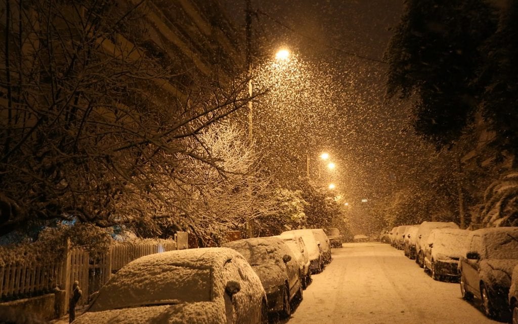 Η «Μήδεια» έφερε πυκνή χιονόπτωση στην Αθήνα (Photos)
