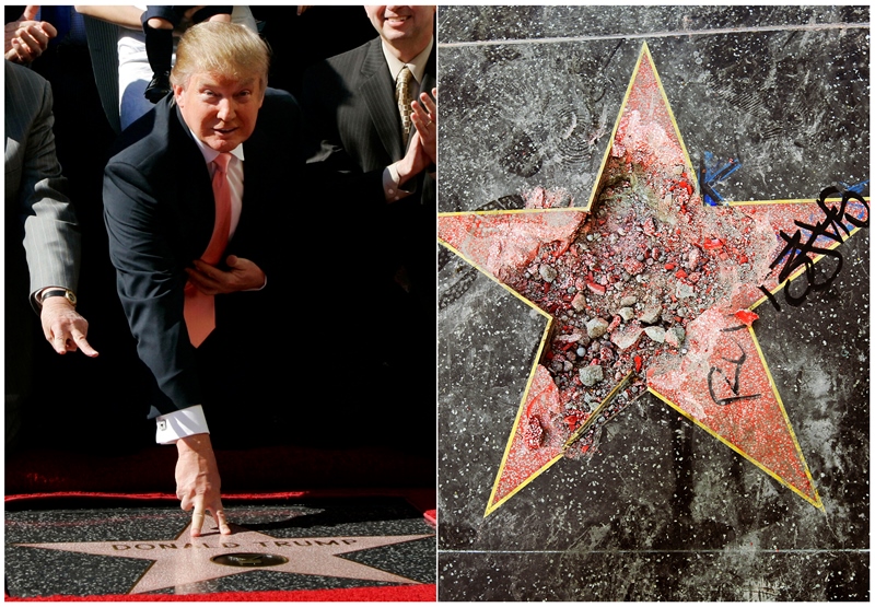 «Πολλαπλασιάστηκε» το αστέρι του Τραμπ στο Walk of Fame μετά τον βανδαλισμό του