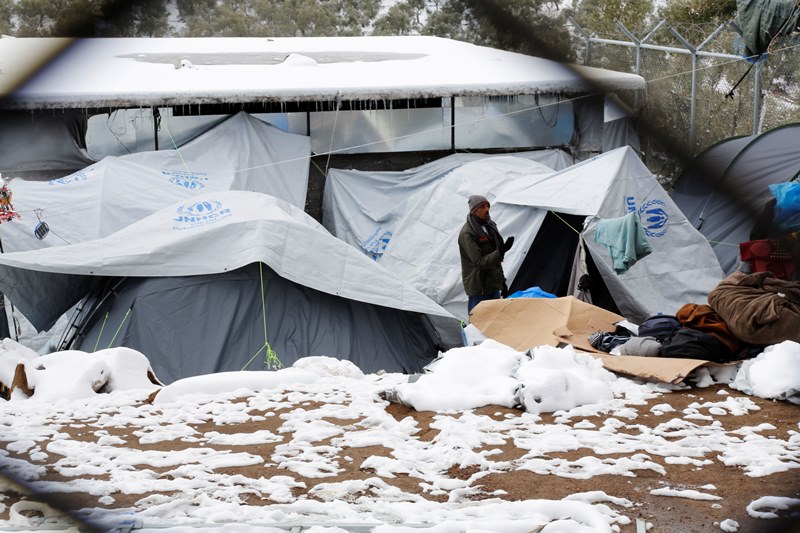 Μυτιλήνη: Παγωμένος ο καταυλισμός στη Μόρια