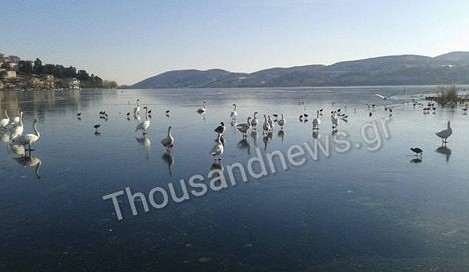 Εντυπωσιακές φωτογραφίες με την παγωμένη λίμνη της Καστοριάς