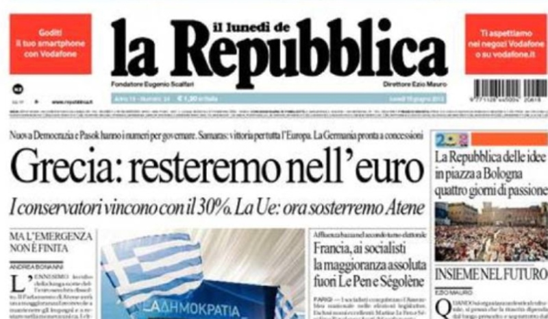 La Repubblica: Αντί να πούνε «μπράβο» στην Ελλάδα, της ζητούν ακόμη περισσότερα