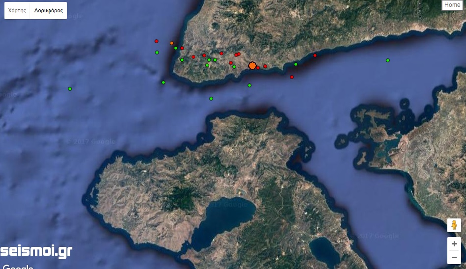 Λέσβος: Νέα σεισμική δόνηση 4,6 Ρίχτερ στα παράλια της Τουρκίας